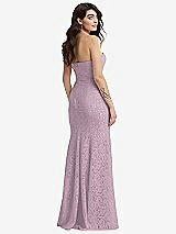 Rear View Thumbnail - Suede Rose Sweetheart Strapless Sequin Lace Trumpet Gown