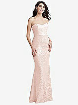 Front View Thumbnail - Blush Sweetheart Strapless Sequin Lace Trumpet Gown