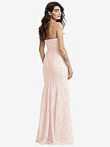 Rear View Thumbnail - Blush Sweetheart Strapless Sequin Lace Trumpet Gown