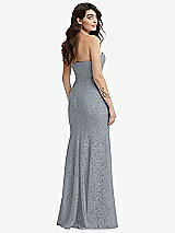 Rear View Thumbnail - Platinum Sweetheart Strapless Sequin Lace Trumpet Gown