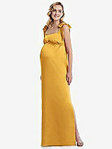 Front View Thumbnail - NYC Yellow Flat Tie-Shoulder Empire Waist Maternity Dress