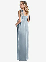 Rear View Thumbnail - Mist Flat Tie-Shoulder Empire Waist Maternity Dress
