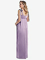 Rear View Thumbnail - Pale Purple Flat Tie-Shoulder Empire Waist Maternity Dress