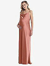 Front View Thumbnail - Desert Rose Cowl-Neck Tie-Strap Maternity Slip Dress