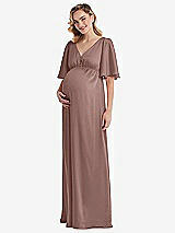 Front View Thumbnail - Sienna Flutter Bell Sleeve Empire Maternity Dress