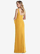 Rear View Thumbnail - NYC Yellow Wide Strap Square Neck Maternity Trumpet Gown