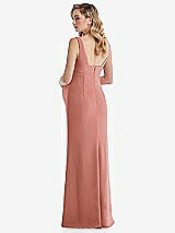 Rear View Thumbnail - Desert Rose Wide Strap Square Neck Maternity Trumpet Gown