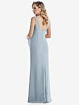 Rear View Thumbnail - Mist Wide Strap Square Neck Maternity Trumpet Gown