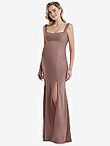 Front View Thumbnail - Sienna Wide Strap Square Neck Maternity Trumpet Gown