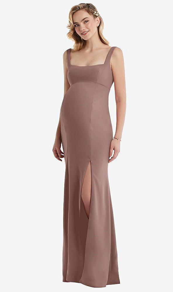 Front View - Sienna Wide Strap Square Neck Maternity Trumpet Gown