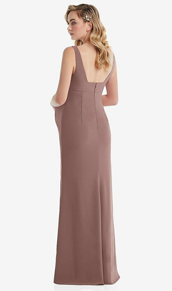 Back View - Sienna Wide Strap Square Neck Maternity Trumpet Gown
