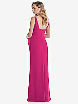 Rear View Thumbnail - Think Pink Wide Strap Square Neck Maternity Trumpet Gown