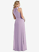 Rear View Thumbnail - Pale Purple Scarf Tie High Neck Halter Chiffon Maternity Dress