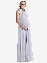Side View Thumbnail - Silver Dove Scarf Tie High Neck Halter Chiffon Maternity Dress
