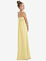 Rear View Thumbnail - Pale Yellow Tie Shoulder Empire Waist Junior Bridesmaid Dress