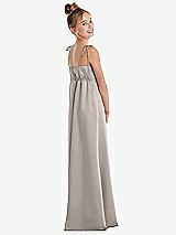 Rear View Thumbnail - Taupe Tie Shoulder Empire Waist Junior Bridesmaid Dress