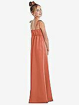 Rear View Thumbnail - Terracotta Copper Tie Shoulder Empire Waist Junior Bridesmaid Dress