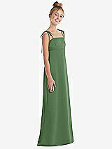 Side View Thumbnail - Vineyard Green Tie Shoulder Empire Waist Junior Bridesmaid Dress