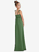 Rear View Thumbnail - Vineyard Green Tie Shoulder Empire Waist Junior Bridesmaid Dress