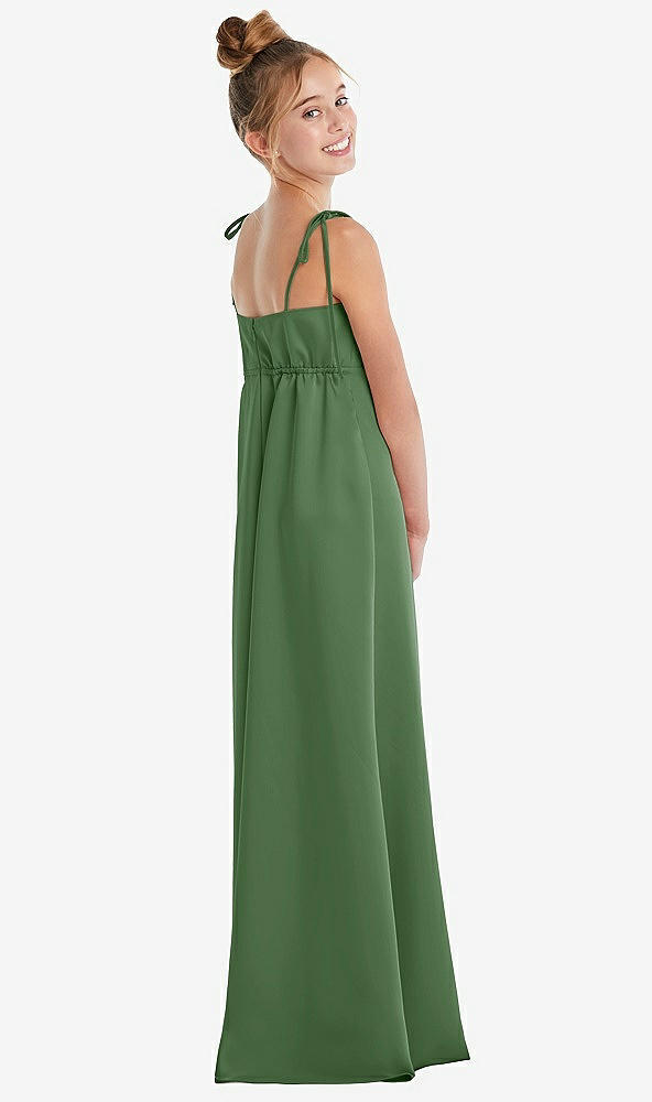 Back View - Vineyard Green Tie Shoulder Empire Waist Junior Bridesmaid Dress