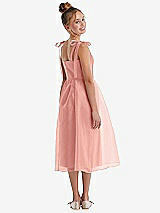 Rear View Thumbnail - Apricot Tie Shoulder Pleated Full Skirt Junior Bridesmaid Dress