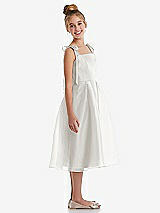 Side View Thumbnail - Starlight Tie Shoulder Pleated Full Skirt Junior Bridesmaid Dress