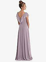 Rear View Thumbnail - Lilac Dusk Cascading Ruffle Full Skirt Chiffon Junior Bridesmaid Dress