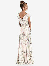 Rear View Thumbnail - Blush Garden Cascading Ruffle Full Skirt Chiffon Junior Bridesmaid Dress