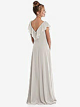 Rear View Thumbnail - Oyster Cascading Ruffle Full Skirt Chiffon Junior Bridesmaid Dress