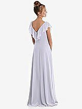 Rear View Thumbnail - Silver Dove Cascading Ruffle Full Skirt Chiffon Junior Bridesmaid Dress