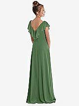 Rear View Thumbnail - Vineyard Green Cascading Ruffle Full Skirt Chiffon Junior Bridesmaid Dress
