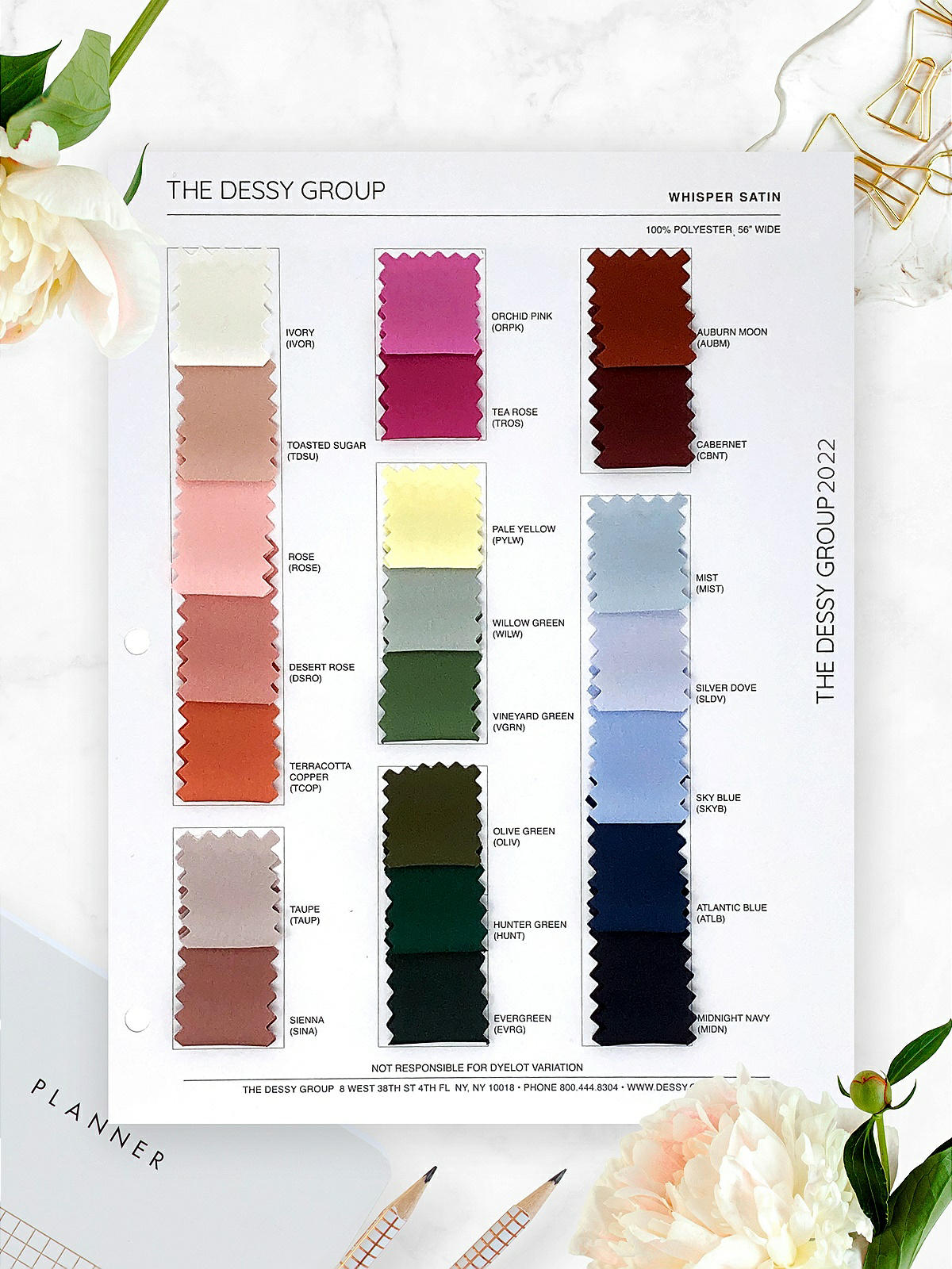 Bridesmaid Dresses Color Swatches