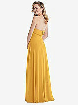 Rear View Thumbnail - NYC Yellow Cuffed Strapless Maxi Dress with Front Slit