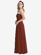 Side View Thumbnail - Auburn Moon Cuffed Strapless Maxi Dress with Front Slit