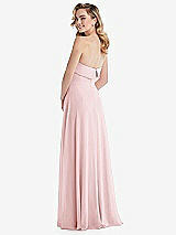 Rear View Thumbnail - Ballet Pink Cuffed Strapless Maxi Dress with Front Slit