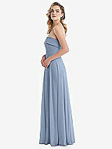 Side View Thumbnail - Cloudy Cuffed Strapless Maxi Dress with Front Slit