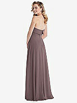 Rear View Thumbnail - French Truffle Cuffed Strapless Maxi Dress with Front Slit