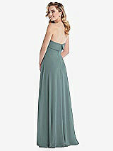 Rear View Thumbnail - Icelandic Cuffed Strapless Maxi Dress with Front Slit