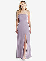Front View Thumbnail - Lilac Haze Cuffed Strapless Maxi Dress with Front Slit