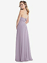 Rear View Thumbnail - Lilac Haze Cuffed Strapless Maxi Dress with Front Slit