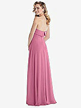 Rear View Thumbnail - Orchid Pink Cuffed Strapless Maxi Dress with Front Slit