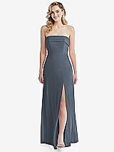 Front View Thumbnail - Silverstone Cuffed Strapless Maxi Dress with Front Slit