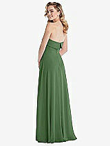 Rear View Thumbnail - Vineyard Green Cuffed Strapless Maxi Dress with Front Slit