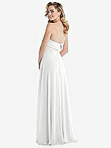 Rear View Thumbnail - White Cuffed Strapless Maxi Dress with Front Slit