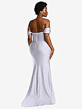 Alt View 4 Thumbnail - Silver Dove Off-the-Shoulder Corset Stretch Satin Mermaid Dress with Slight Train