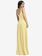 Rear View Thumbnail - Pale Yellow Skinny Strap Plunge Neckline Maxi Dress with Bow Detail