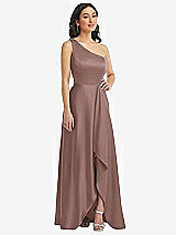 Front View Thumbnail - Sienna One-Shoulder High Low Maxi Dress with Pockets