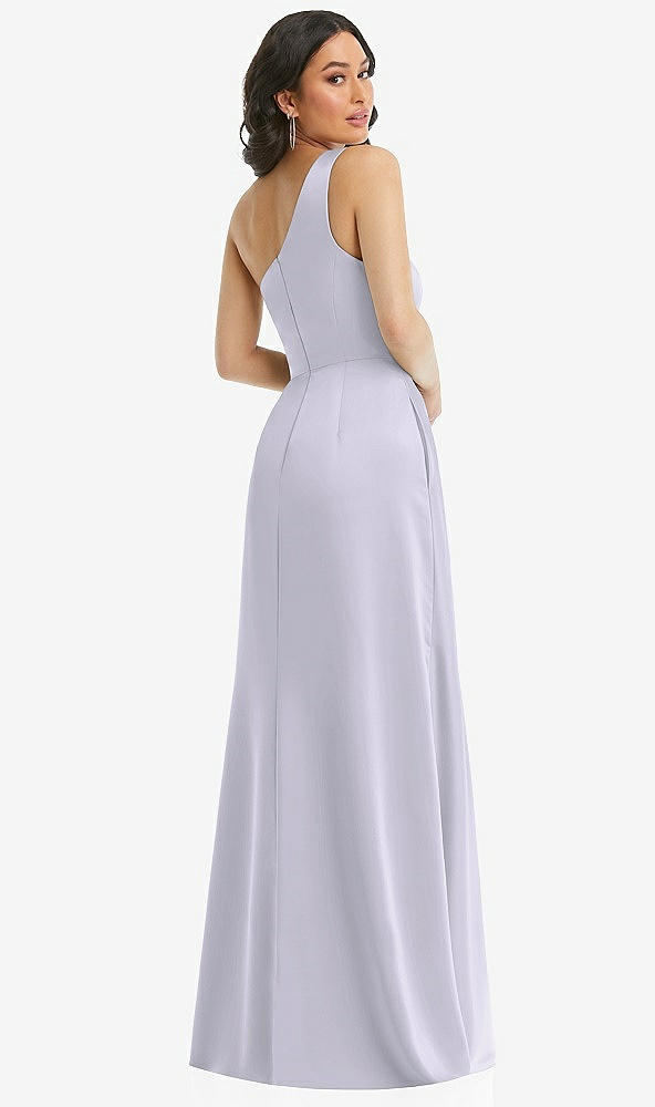 Back View - Silver Dove One-Shoulder High Low Maxi Dress with Pockets