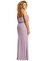 Alt View 5 Thumbnail - Suede Rose Strapless Overlay Bodice Crepe Maxi Dress with Front Slit