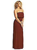 Alt View 4 Thumbnail - Auburn Moon Strapless Overlay Bodice Crepe Maxi Dress with Front Slit